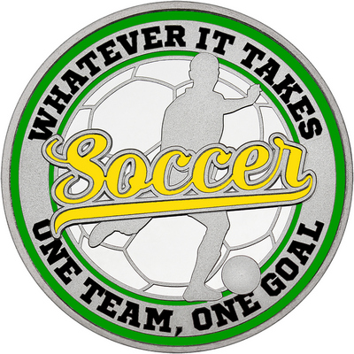 Yellow "Soccer" with Green Outer Circular Borders